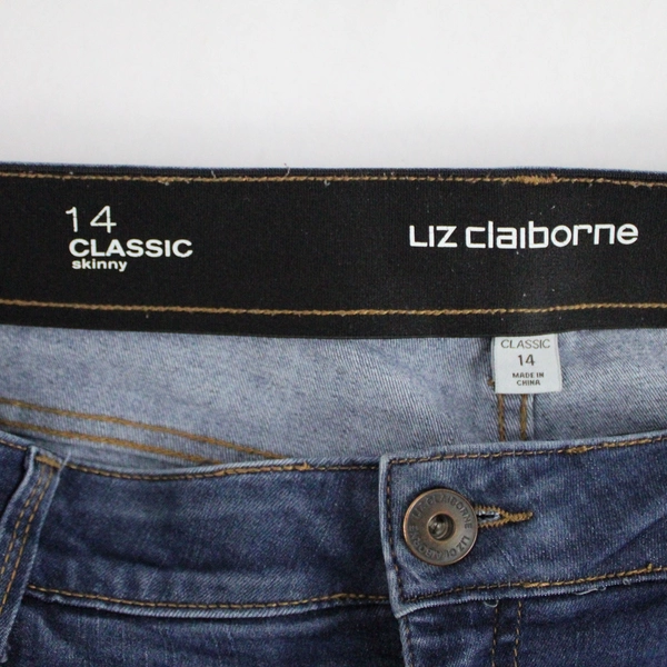 Liz Claiborne Mid-Rise Classic Skinny Jeans Dark Wash Women's Size 14