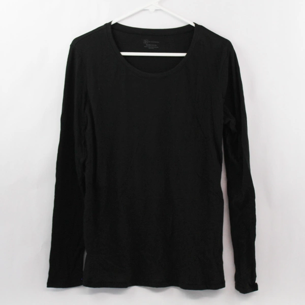 No Boundaries Black Long Sleeve Scoop Neck Semi Fitted Shirt Junior's XL 15-17
