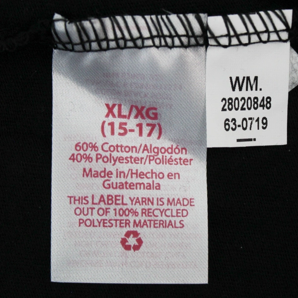 No Boundaries Black Long Sleeve Scoop Neck Semi Fitted Shirt Junior's XL 15-17