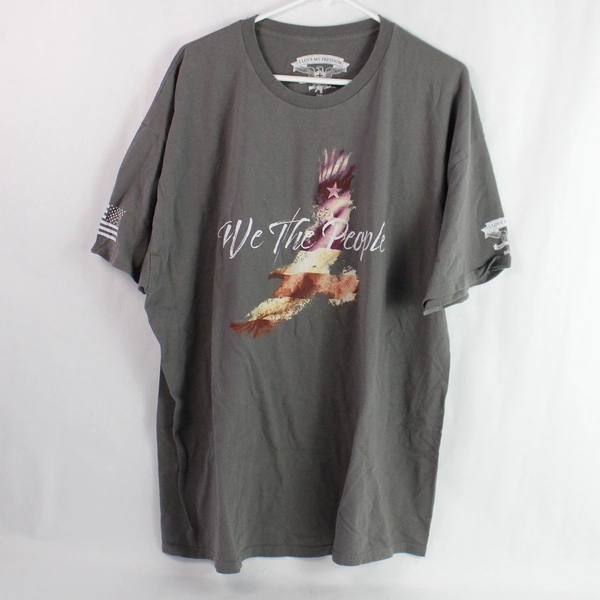 I Love My Freedom We The People Gray Graphic T-Shirt Women's Size 2X