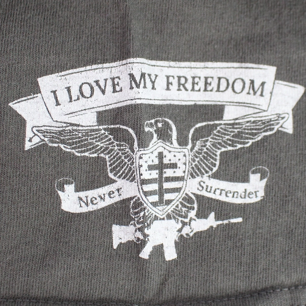 I Love My Freedom We The People Gray Graphic T-Shirt Women's Size 2X