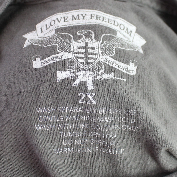 I Love My Freedom We The People Gray Graphic T-Shirt Women's Size 2X