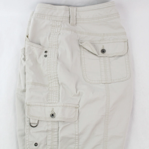 Style & Co Women's Light Gray Capri Cargo Style Cuffed Pants Sz 8 Cotton Blend