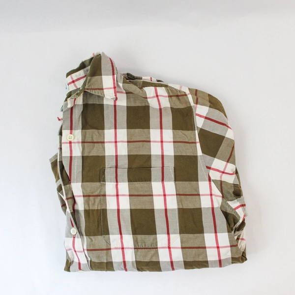 Izod Shirt Top Blouse Women's Size 12 Green White Red Long Sleeves Plaid
