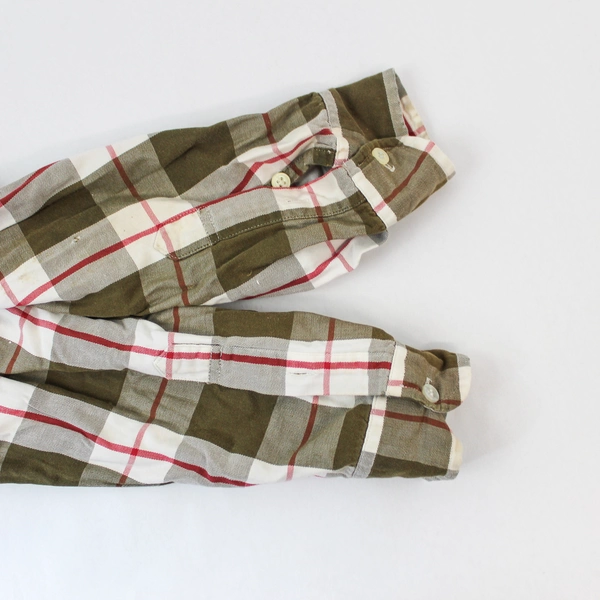 Izod Shirt Top Blouse Women's Size 12 Green White Red Long Sleeves Plaid