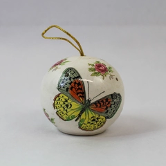 Vintage Ceramic Pomander Ball Scentomander Andre Floral Butterfly Decor