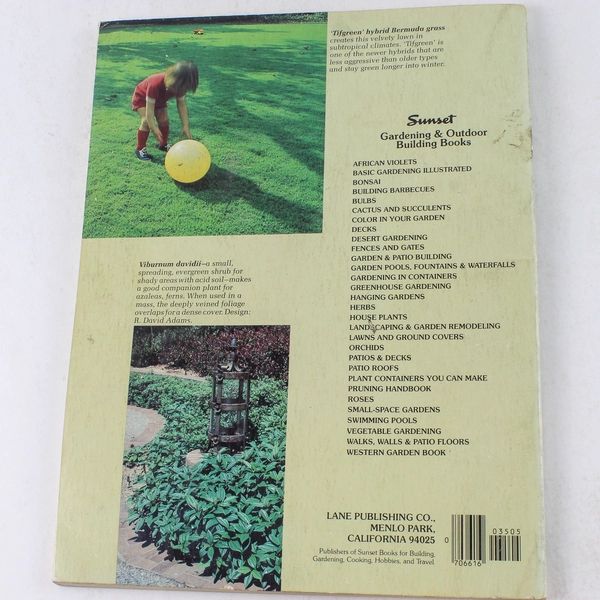 Sunset Lawns & Ground Covers Book 1979 Paperback Gardening Guide Good Condition