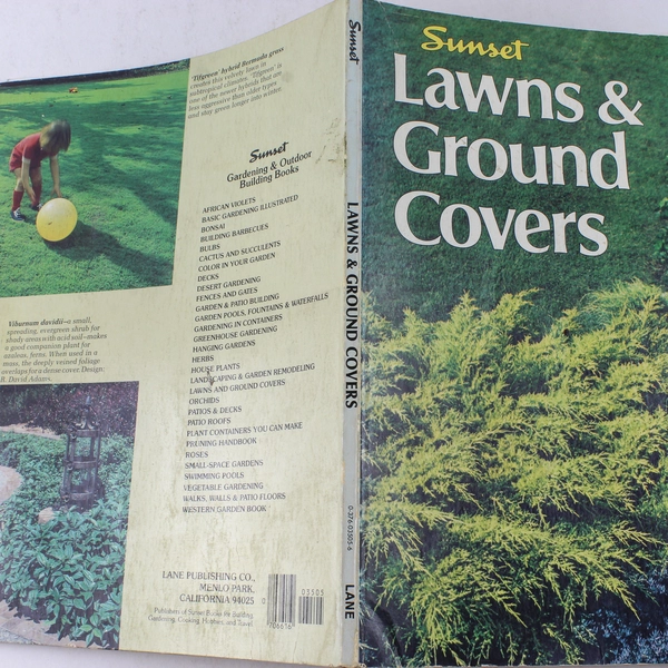 Sunset Lawns & Ground Covers Book 1979 Paperback Gardening Guide Good Condition