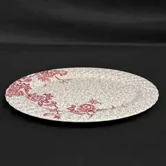 Vintage 1979 Johnson Brothers Red Lotus Oval Platter 12" Ironstone