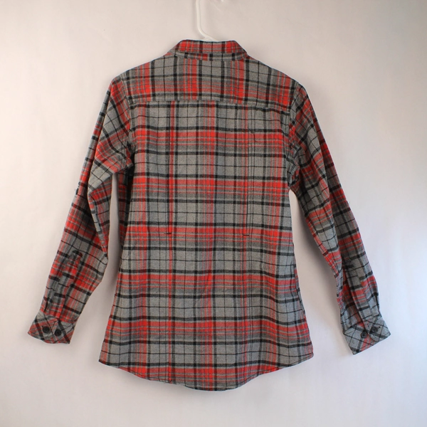 Five Brother Men's Flannel Shirt Red Gray Plaid Size Small Pre-Owned