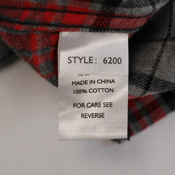 Five Brother Men's Flannel Shirt Red Gray Plaid Size Small Pre-Owned