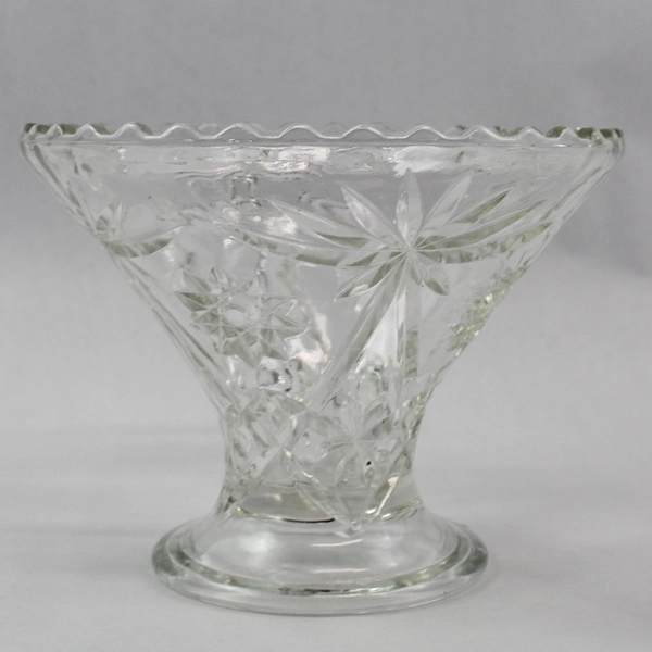 Vintage Anchor Hocking Prescut Punch Bowl Stand 8.5" Diameter Clear Glass