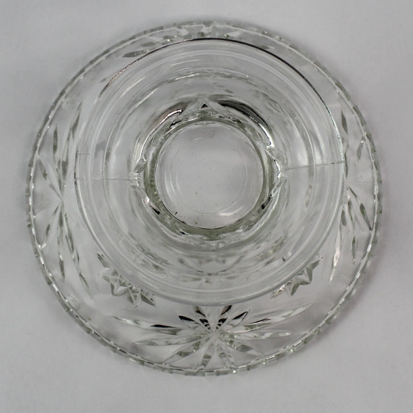 Vintage Anchor Hocking Prescut Punch Bowl Stand 8.5" Diameter Clear Glass