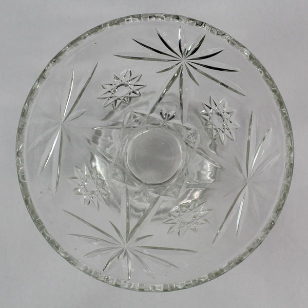 Vintage Anchor Hocking Prescut Punch Bowl Stand 8.5" Diameter Clear Glass