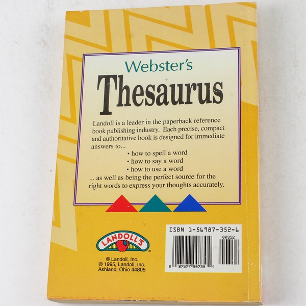 Webster's Thesaurus 1993 by Landoll Good Condition Home Office Reference