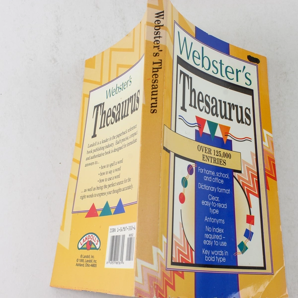 Webster's Thesaurus 1993 by Landoll Good Condition Home Office Reference