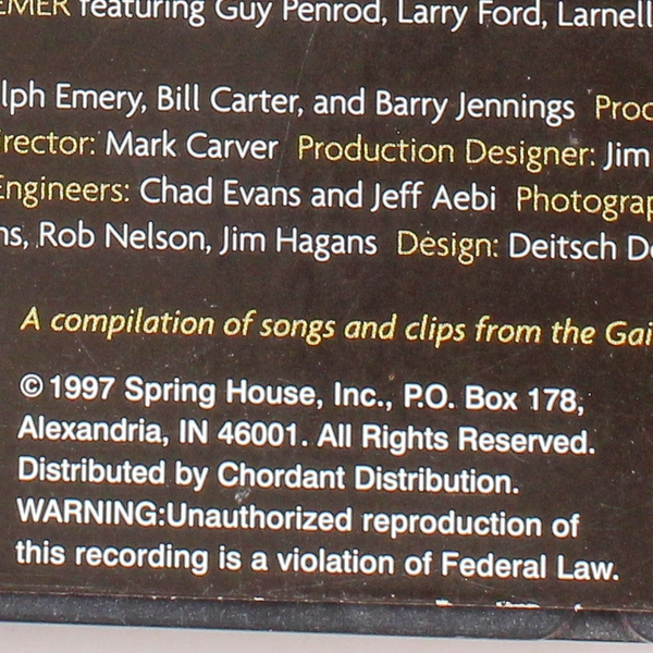 Special Homecoming Moments Bill Gaither VHS 1997 Spring House