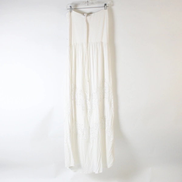 LA Class Long White Summer Dress Women's Size L Sleeveless Halter Neck