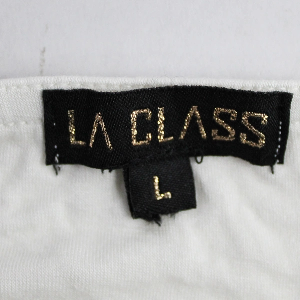LA Class Long White Summer Dress Women's Size L Sleeveless Halter Neck