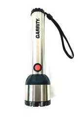 Garrity Flashlight Works Silver/Black Carrying Strap 10” Long Vintage Metal