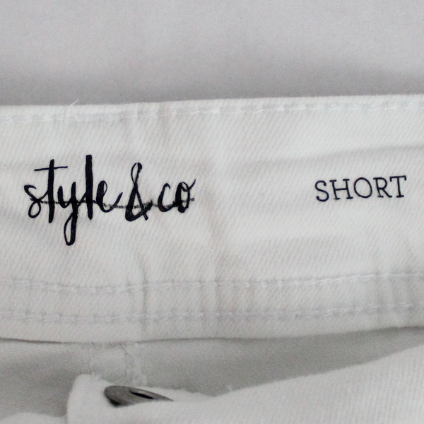 Style & Co. White Cotton Blend Shorts Women's Size 14