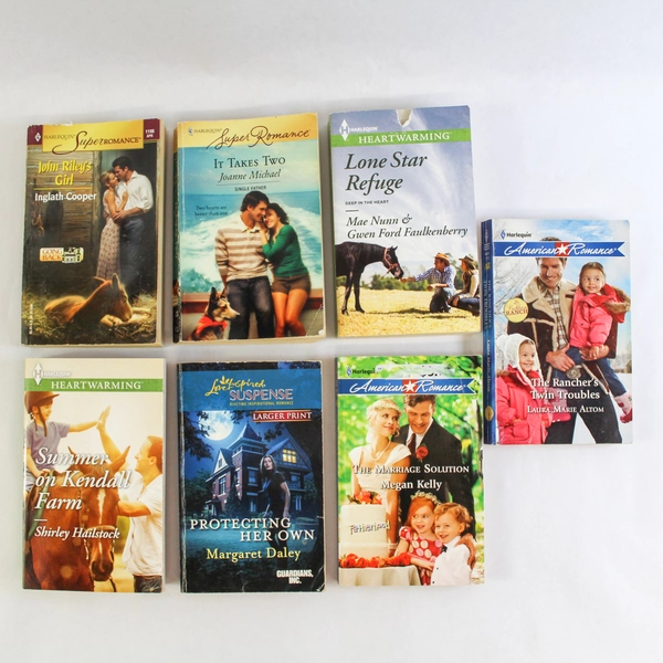 Lot of 7 Harlequin Romance Books Love & Suspense Pre-Owned Paperback