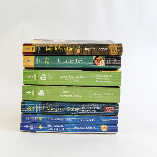 Lot of 7 Harlequin Romance Books Love & Suspense Pre-Owned Paperback