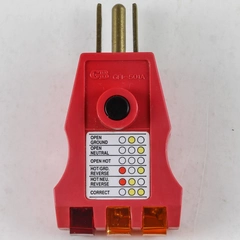 GB GFI-501A GFI Receptacle Tester Red Three Prong Gardner Bender 