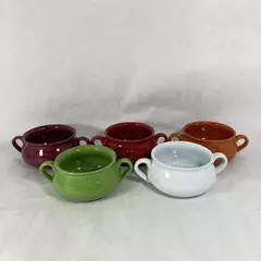 5 World Market Bakeware Ceramic Double Handle Soup Chili Bowls Assorted Colors
