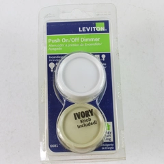 Leviton Push On/Off Incandescent Light Dimmer Switch Ivory/White 6681-I New