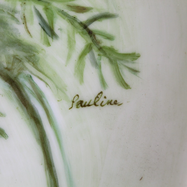 Handmade Christmas Poinsettia Dinner Plate Wall Decor Pre-Owned Stains & Crack