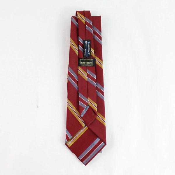 Vintage JC Penney Towncraft Plus Red Blue and Yellow Striped Men's Necktie 52.5"