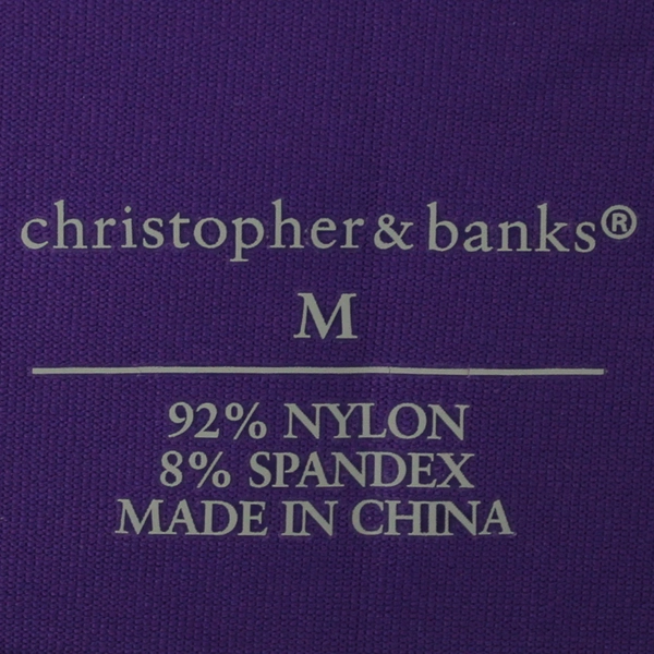 Christopher & Banks Women's Medium Purple Nylon Short Sleeve Shirt