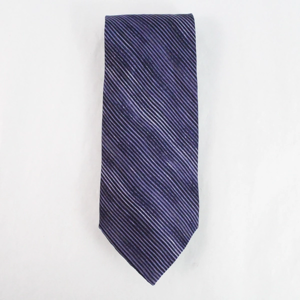 Alexander Lloyd Menswear Purple & Black Striped Men's Silk Necktie XL 62.5"