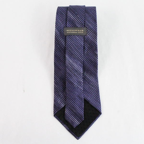 Alexander Lloyd Menswear Purple & Black Striped Men's Silk Necktie XL 62.5"