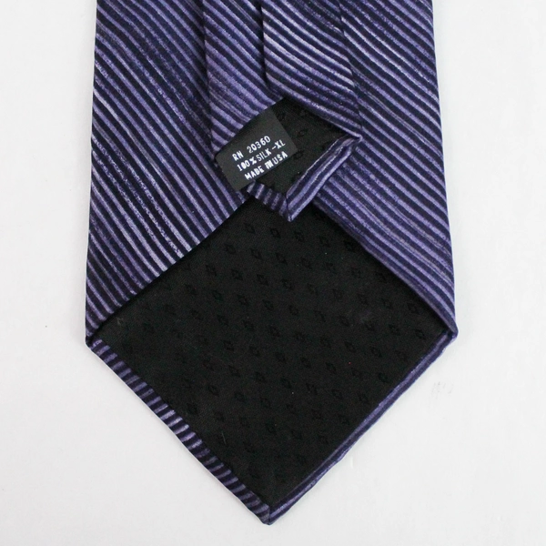 Alexander Lloyd Menswear Purple & Black Striped Men's Silk Necktie XL 62.5"
