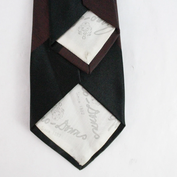 Vintage Gano Guild Burgundy Gray and Black Striped Slim Necktie 52.5"