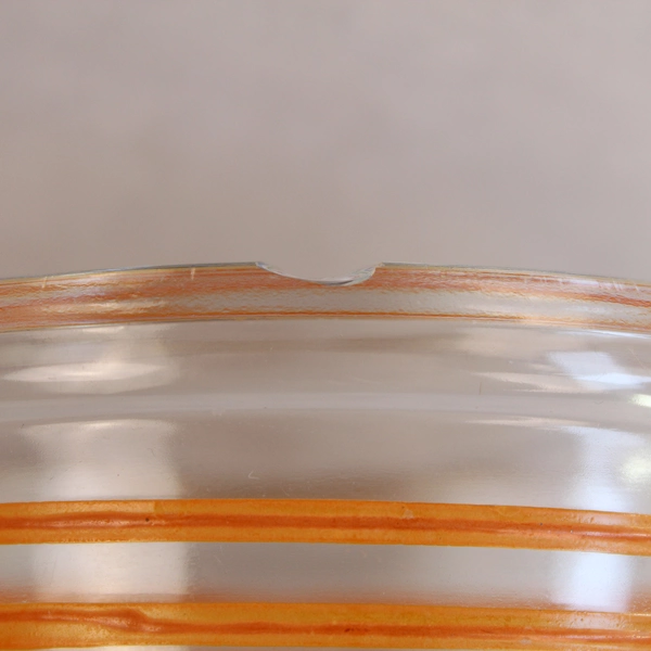 Rainbow Striped Glass Bowl Serveware Mid Century Modern 4" Vintage Decor