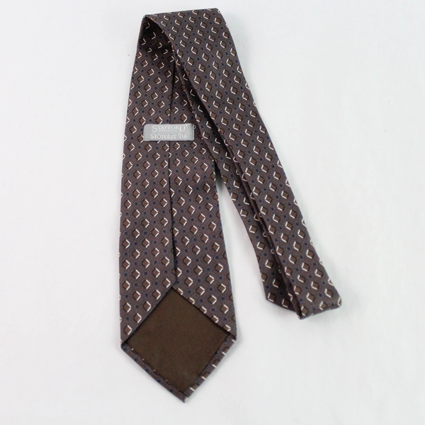 Stafford Executive Spotless Tie Brown & Blue Diamond Silk Necktie 56.75"