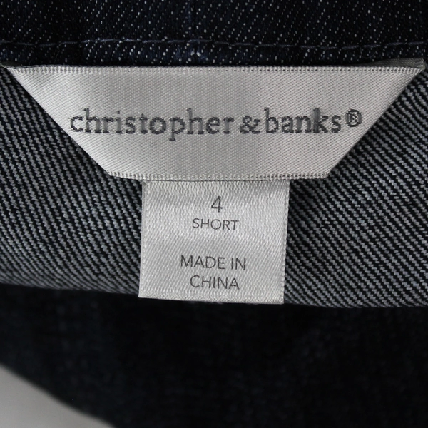 Christopher & Banks Women's Dark Wash Blue Mid Rise Jeans Size 4 Short
