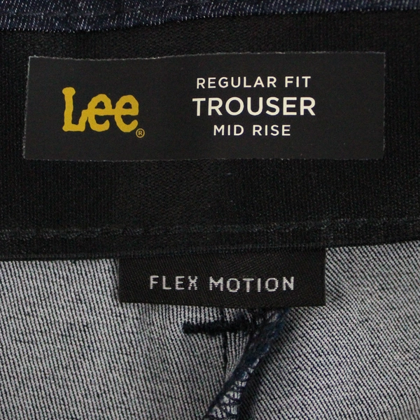 Lee Flex Motion Mid Rise Regular Fit Blue Trouser Women's Size 8 Short