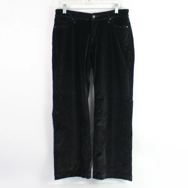 Christopher Blue Black Velvet Stretch Pants Slacks Women's Size 8 Cotton Blend