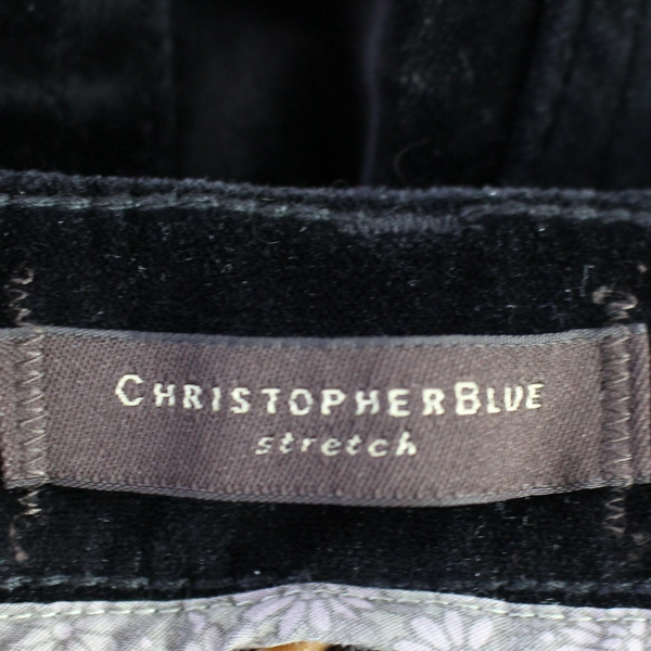 Christopher Blue Black Velvet Stretch Pants Slacks Women's Size 8 Cotton Blend