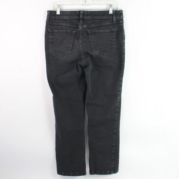St. John's Bay Black Straight Leg Mid Rise Skinny Jeans Women's Size 8