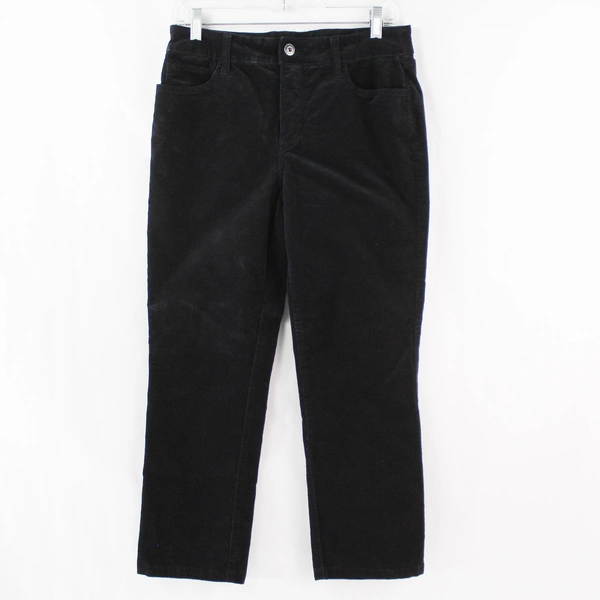 St. John's Bay Black Straight Leg Corduroy Pants Women's Size 8