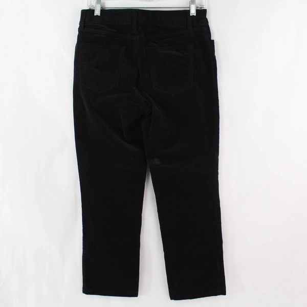 St. John's Bay Black Straight Leg Corduroy Pants Women's Size 8