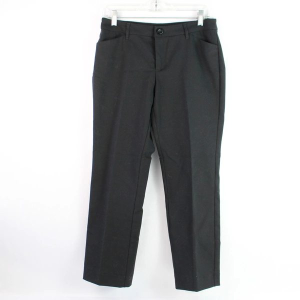 Christopher & Banks Black Straight Leg Dress Slacks Pants Women's Size 4 Short