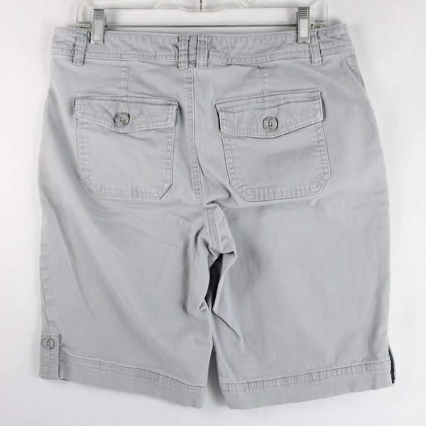 Gloria Vanderbilt Khaki United Gray Bermuda Shorts Women's Size 10 Pockets