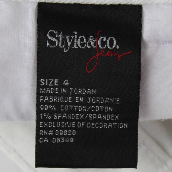 Style & Co Straight Leg White Jeans Women's Size 4