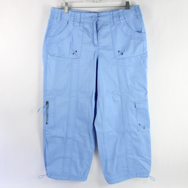 Style & Co Light Blue Capri Cargo Style Pants Women's Size 10 Cotton Blend 